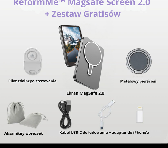 ReformMe™ Magnetyczny Ekran Magsafe 2.0 + Zestaw Gratisów