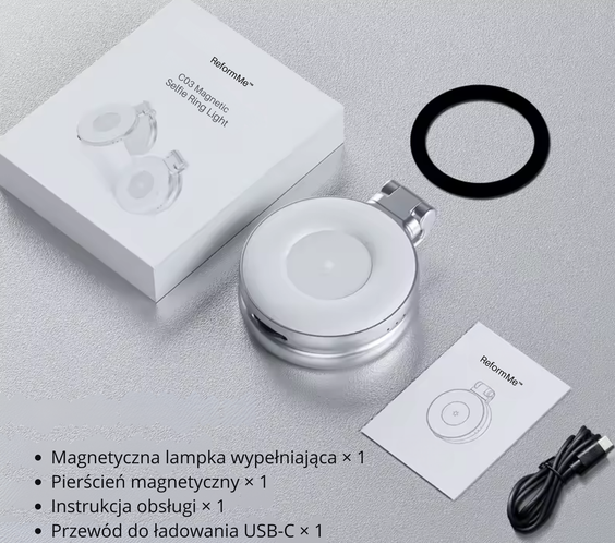 ReformMe™ Magnetyczna lampa LED do telefonu z lusterkiem