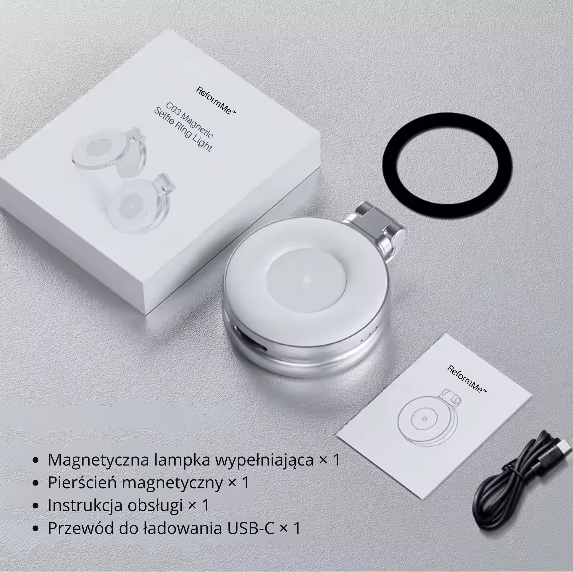 ReformMe™ Magnetyczna lampa LED do telefonu z lusterkiem